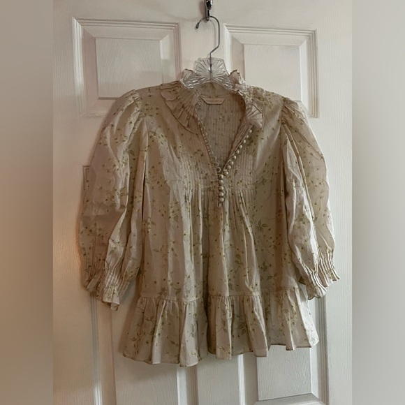Rebecca Taylor/women’s NWOT Floral Ruffle Blouse Size S - Picture 2 of 9